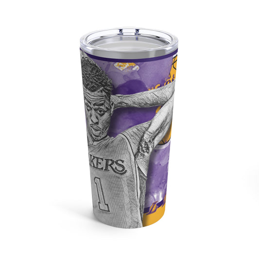 LOS ANGELES LAKERS 1 D'ANGELO RUSSELL Tumbler 20oz front'