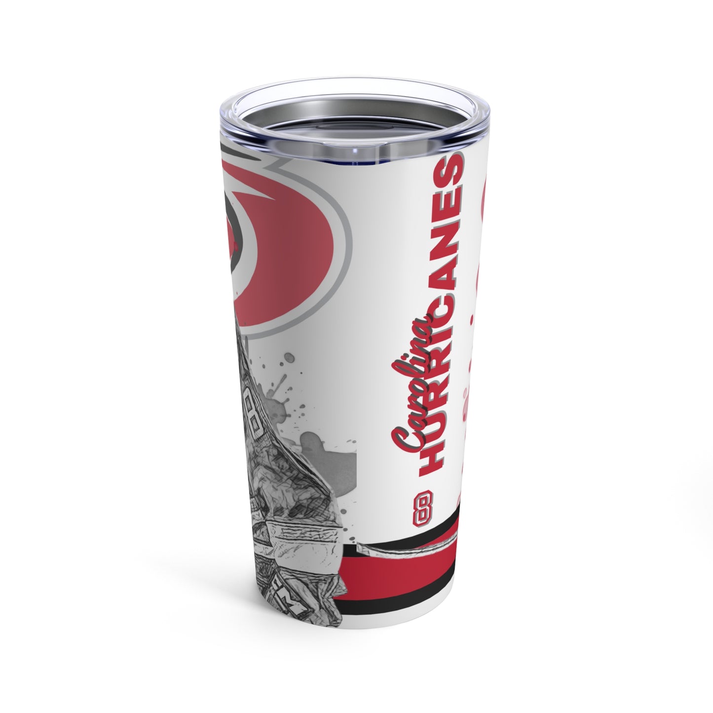 CAROLINA HURRICANES 8 BRENT BURNS Tumbler 20oz back