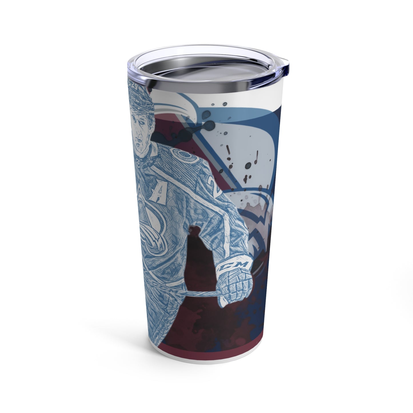 COLORADO AVALANCHE 29 NATHAN MACKINNON Tumbler 20oz right