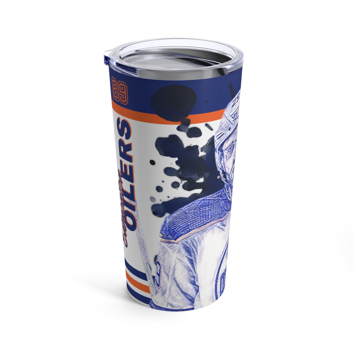 Edmonton Oilers 29 LEON DRAISAITL in white Tumbler 20oz