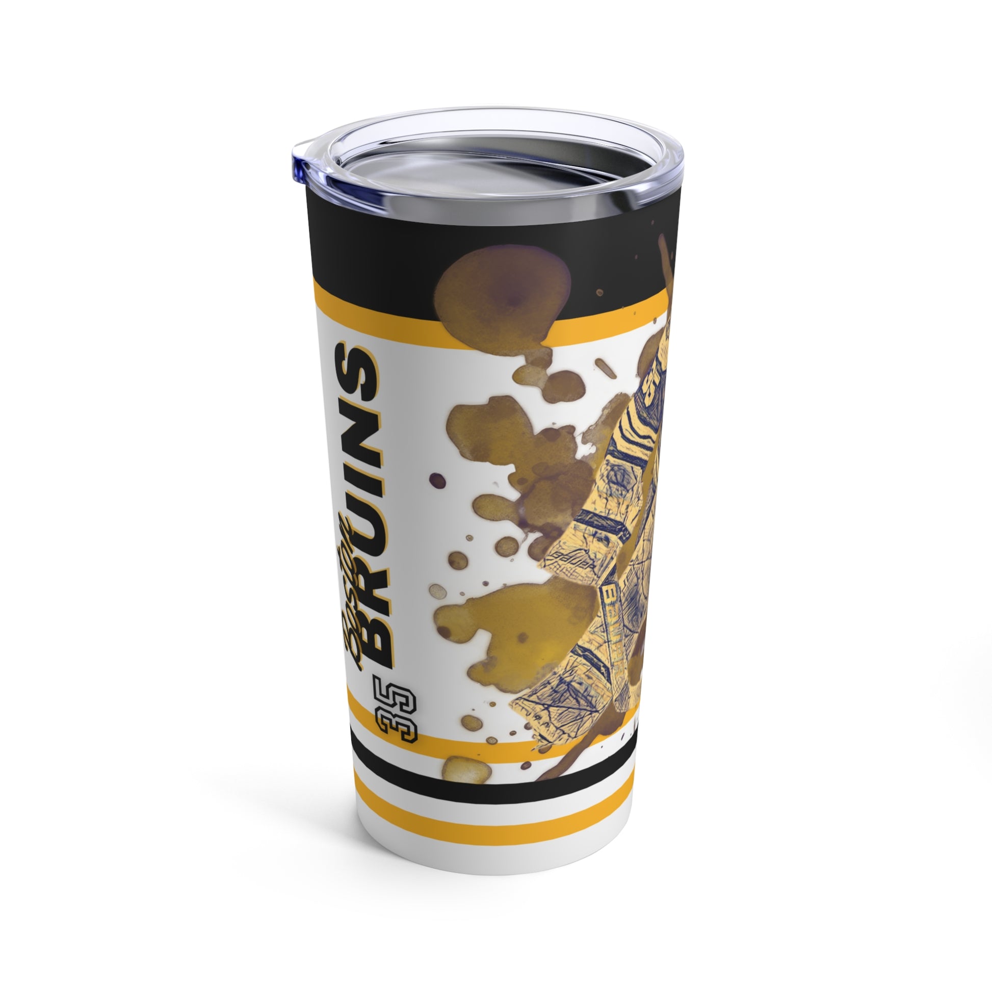 BOSTON BRUINS 35 LINUS ULLMARK Tumbler 20oz left