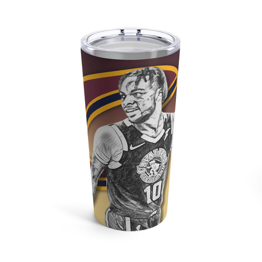 Cleveland Cavaliers 10 Darius Garland Tumbler 20oz front