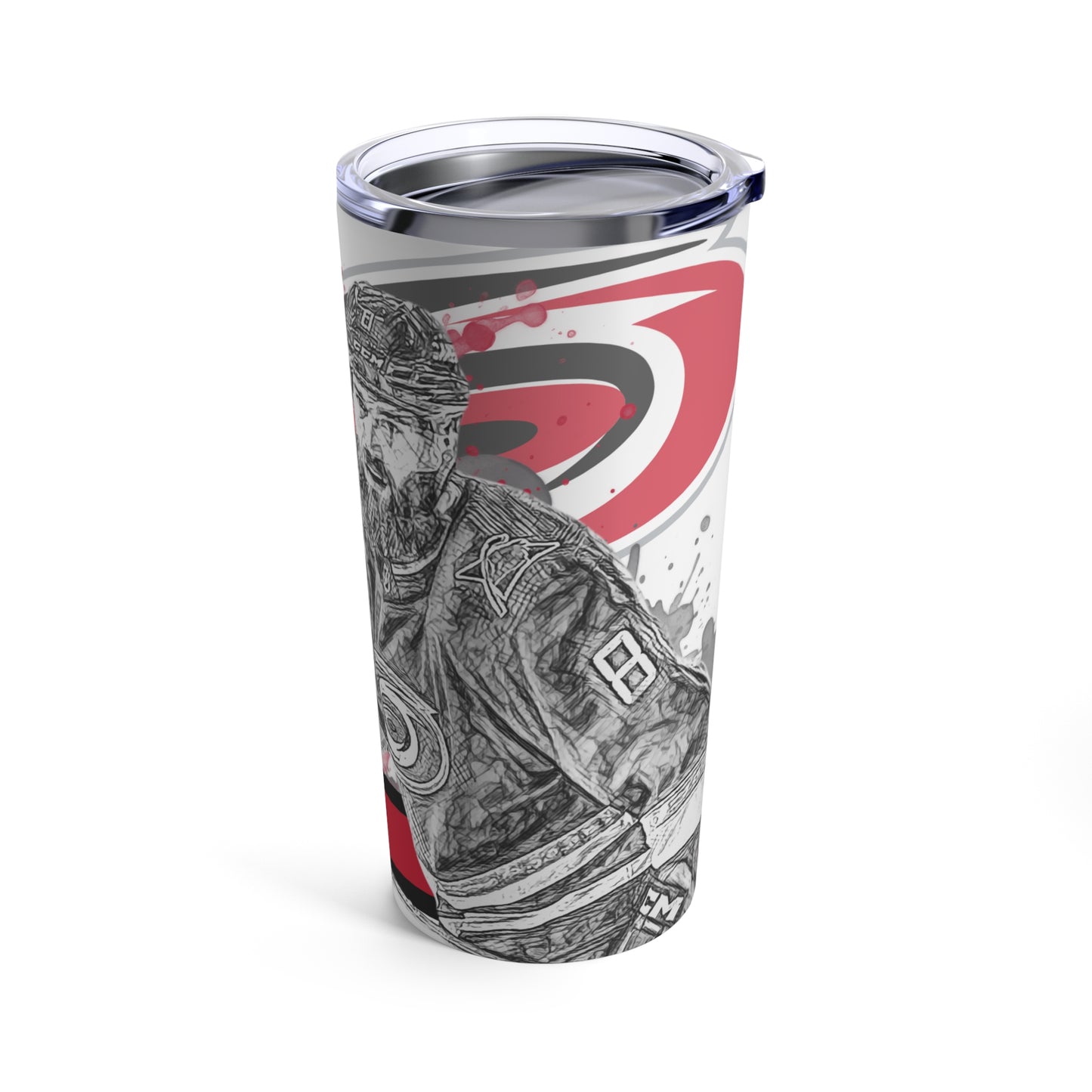 CAROLINA HURRICANES 8 BRENT BURNS Tumbler 20oz right