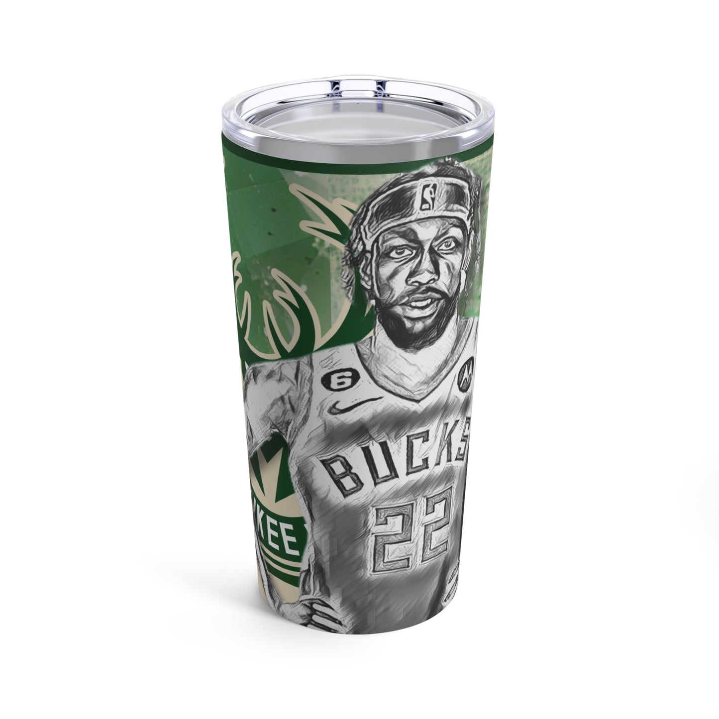 MILWAUKEE BUCKS 21 Patrick Beverley Tumbler 20oz front