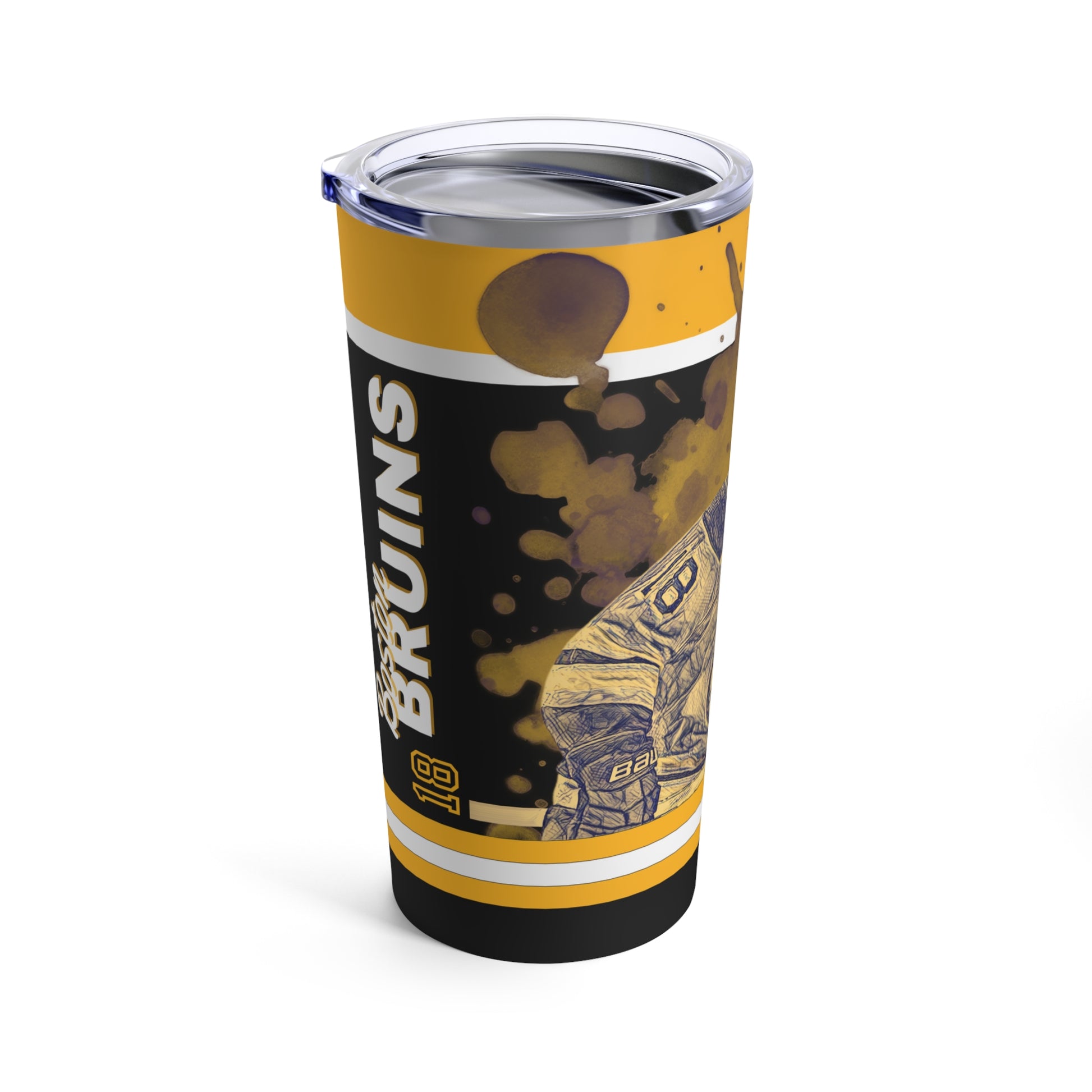 BOSTON BRUINS 18 PAVEL ZACHA Tumbler 20oz left