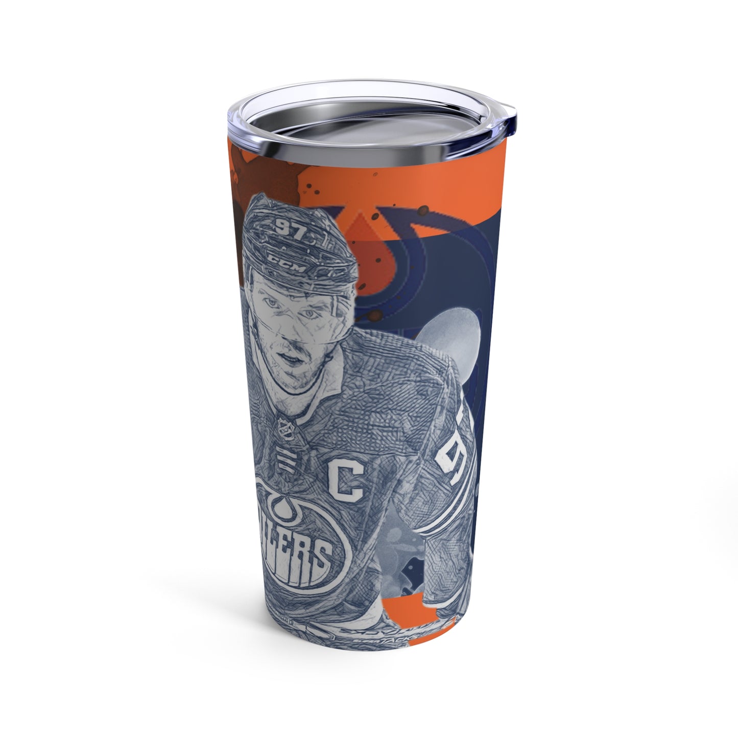 Edmonton Oilers 97 CONNOR MCDAVID Tumbler 20oz right