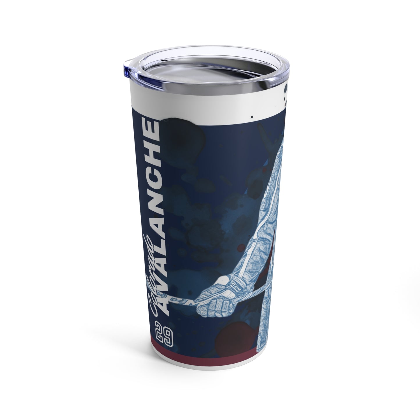 COLORADO AVALANCHE 29 NATHAN MACKINNON Tumbler 20oz left