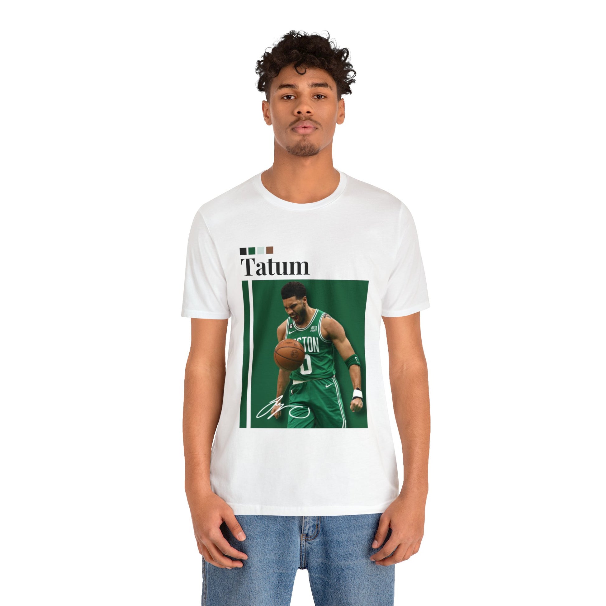 NBA All-Star Jayson Tatum Graphic Streetwear Tee mens white basketball tee