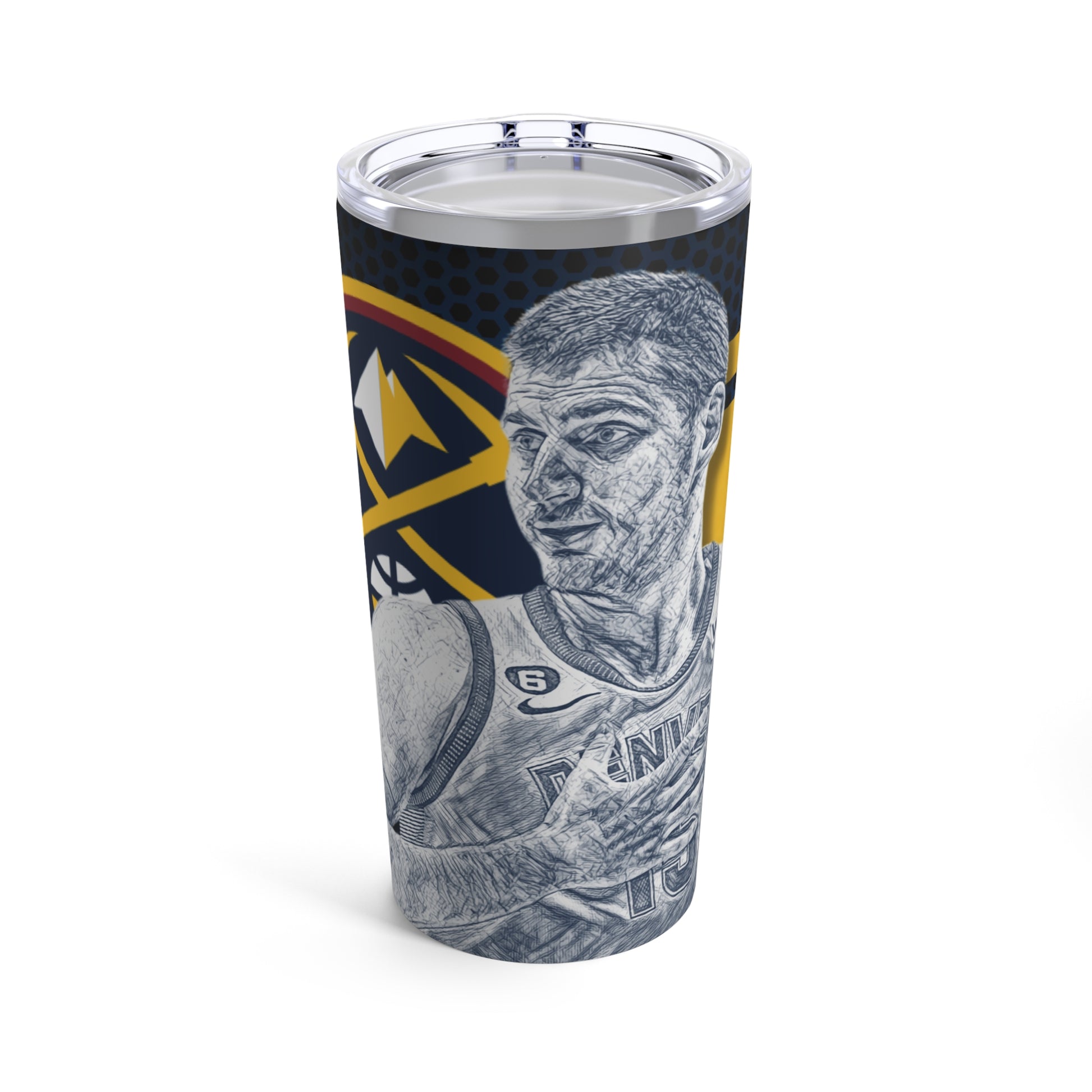 Denver Nuggets 15 Nikola Jokic Tumbler 20oz front