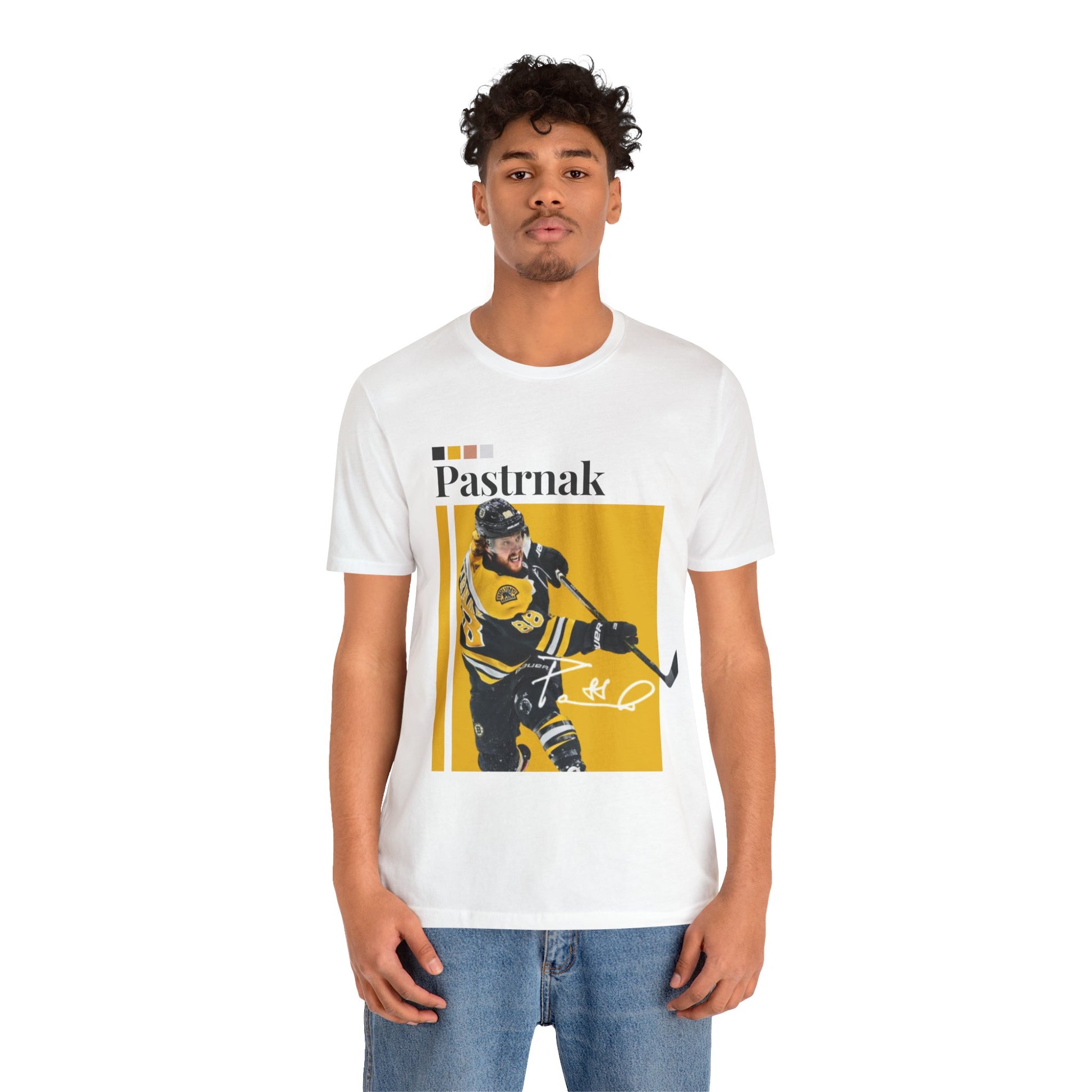 NHL All-Star David Pastrnak Graphic Streetwear Tee mens white t-shirt