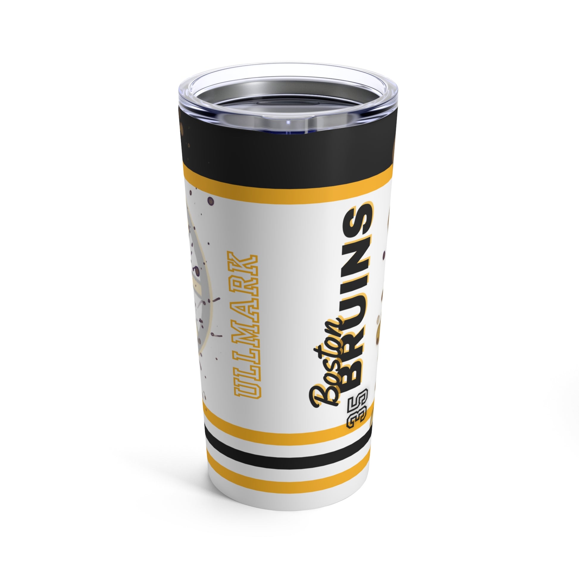 BOSTON BRUINS 35 LINUS ULLMARK Tumbler 20oz back