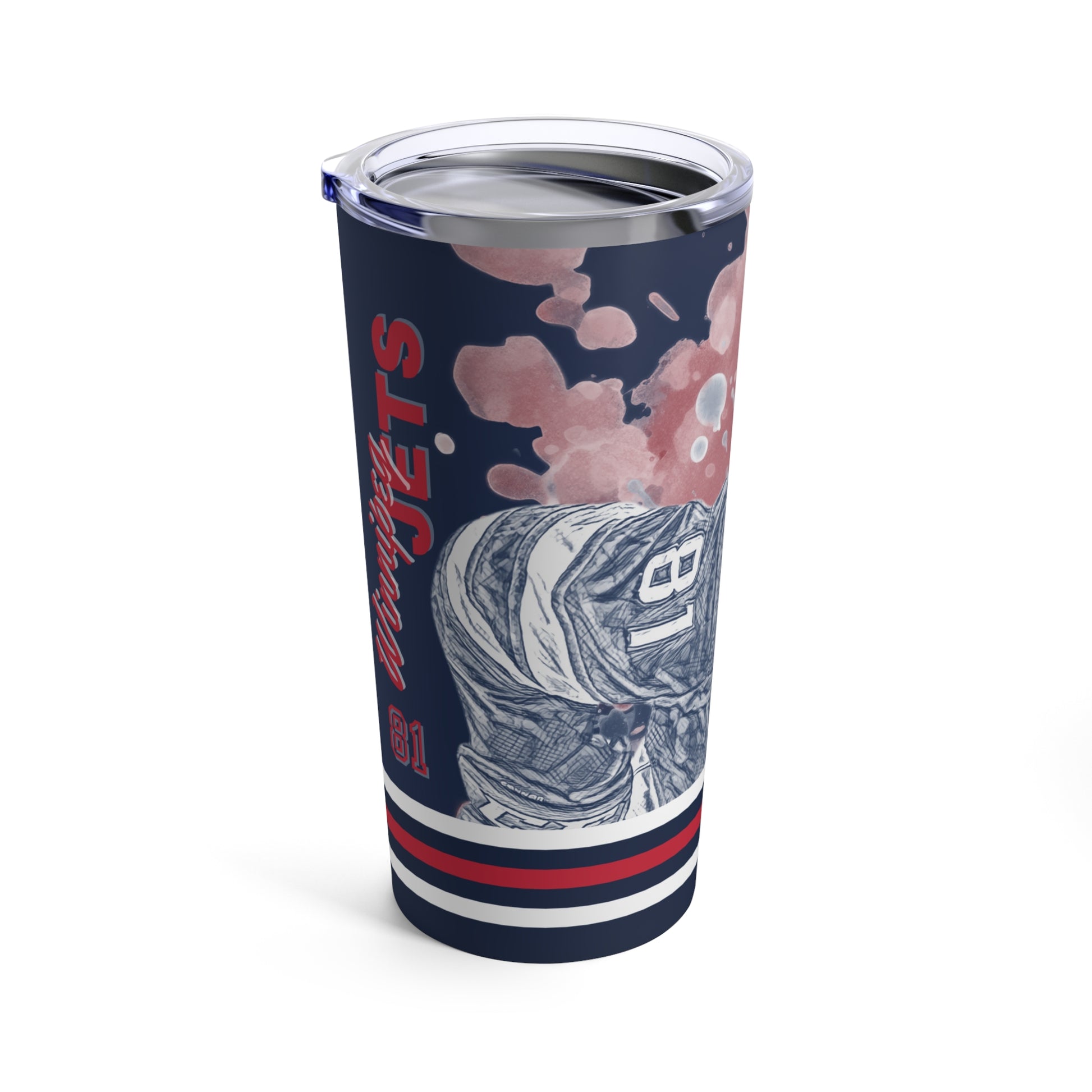 WINNIPEG JETS 81 KYLE CONNOR Tumbler 20oz back