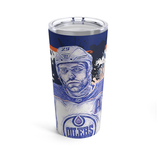 Edmonton Oilers 29 LEON DRAISAITL in white Tumbler 20oz