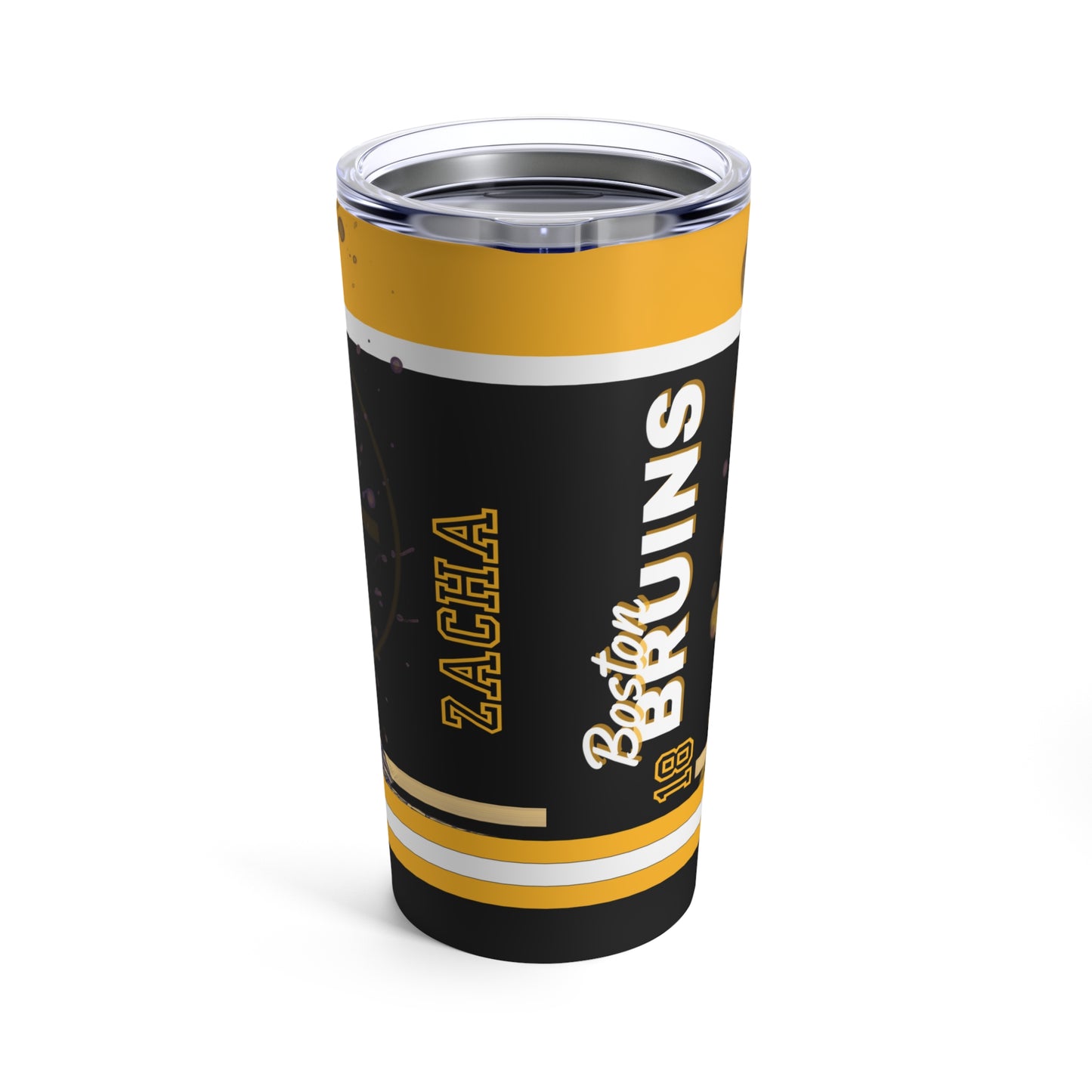 BOSTON BRUINS 18 PAVEL ZACHA Tumbler 20oz back