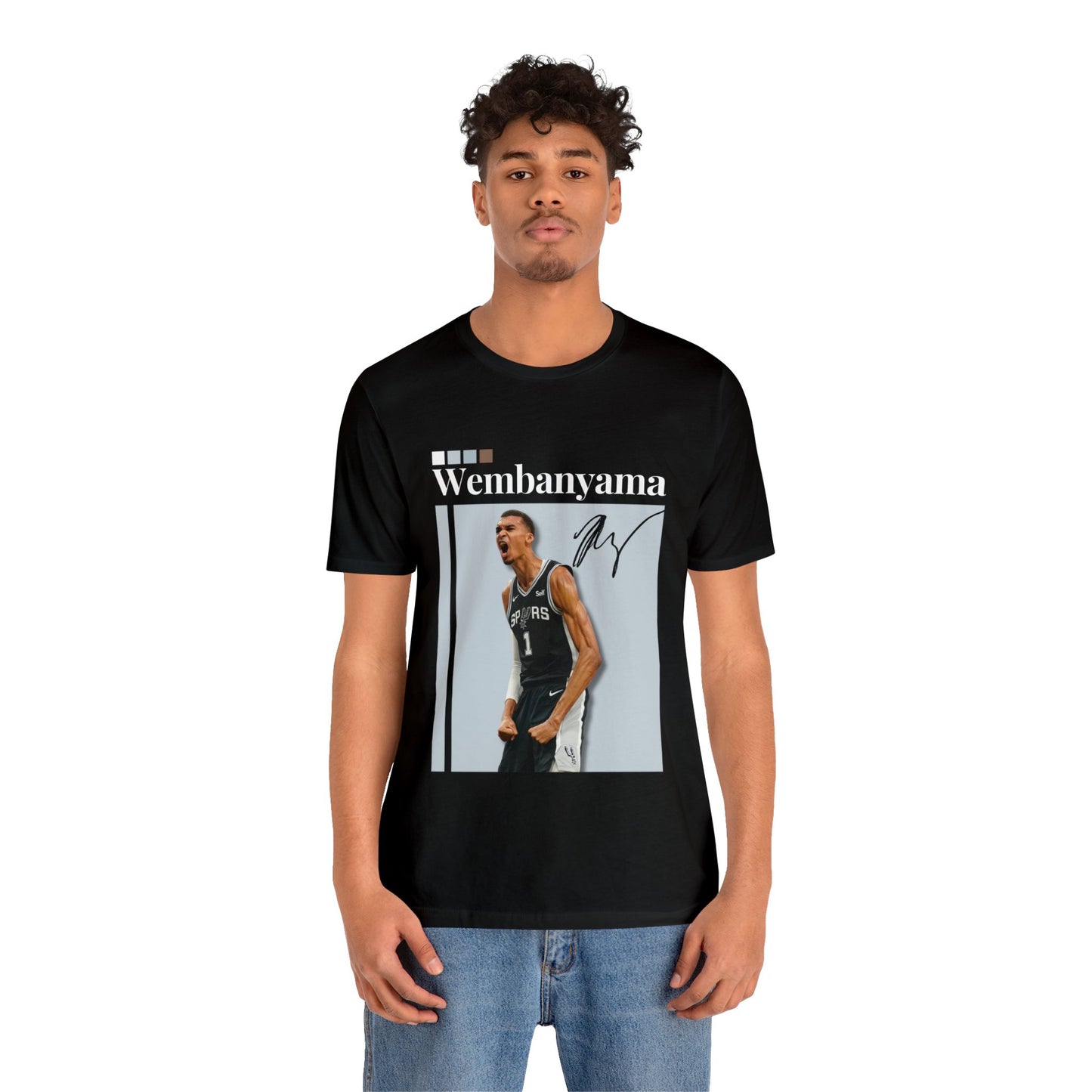 NBA All-Star Victor Wembanyama Graphic Streetwear Tee mens black basketball tee