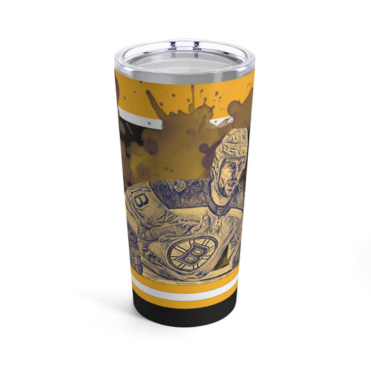 BOSTON BRUINS 18 PAVEL ZACHA Tumbler 20oz front