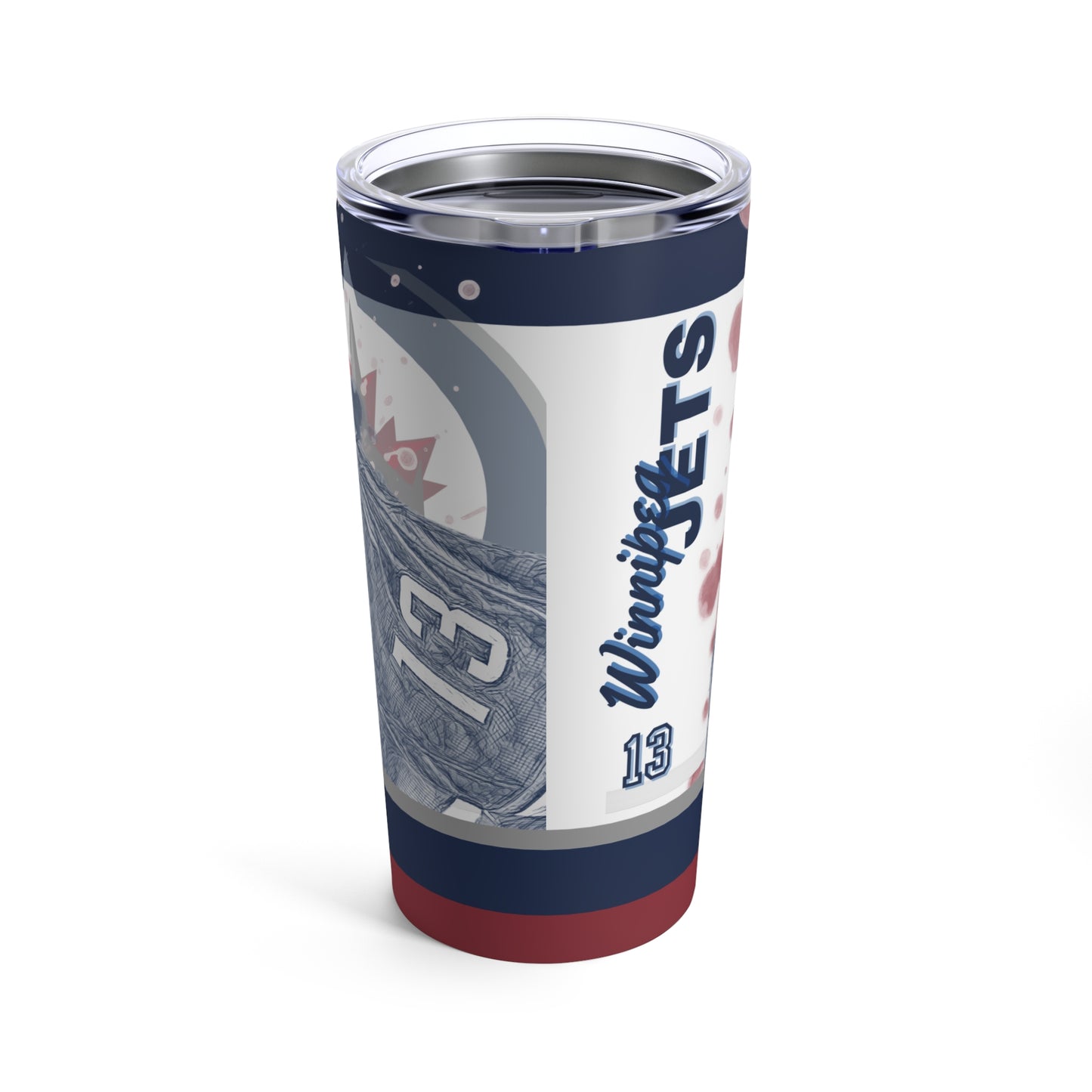 WINNIPEG JETS 13 GABRIEL VILARDI Tumbler 20oz back