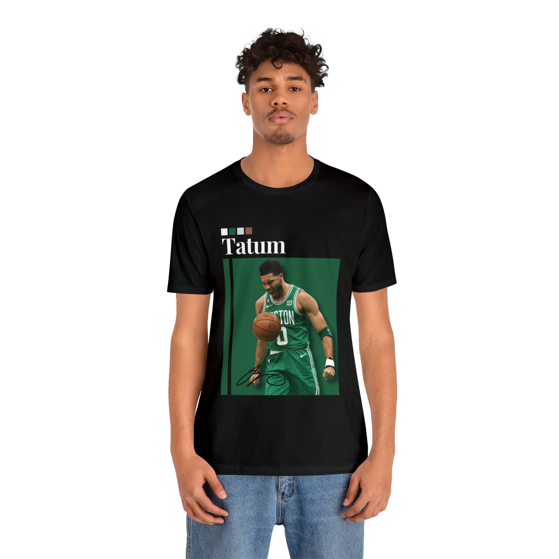 NBA All-Star Jayson Tatum Graphic Streetwear Tee mens black basketball graphic tshirt