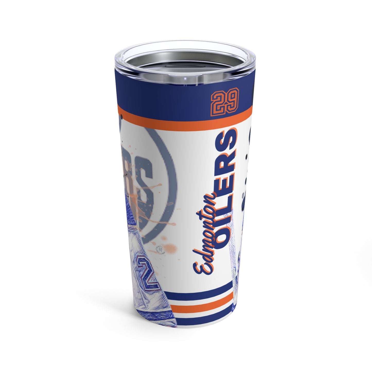 Edmonton Oilers 29 LEON DRAISAITL in white Tumbler 20oz