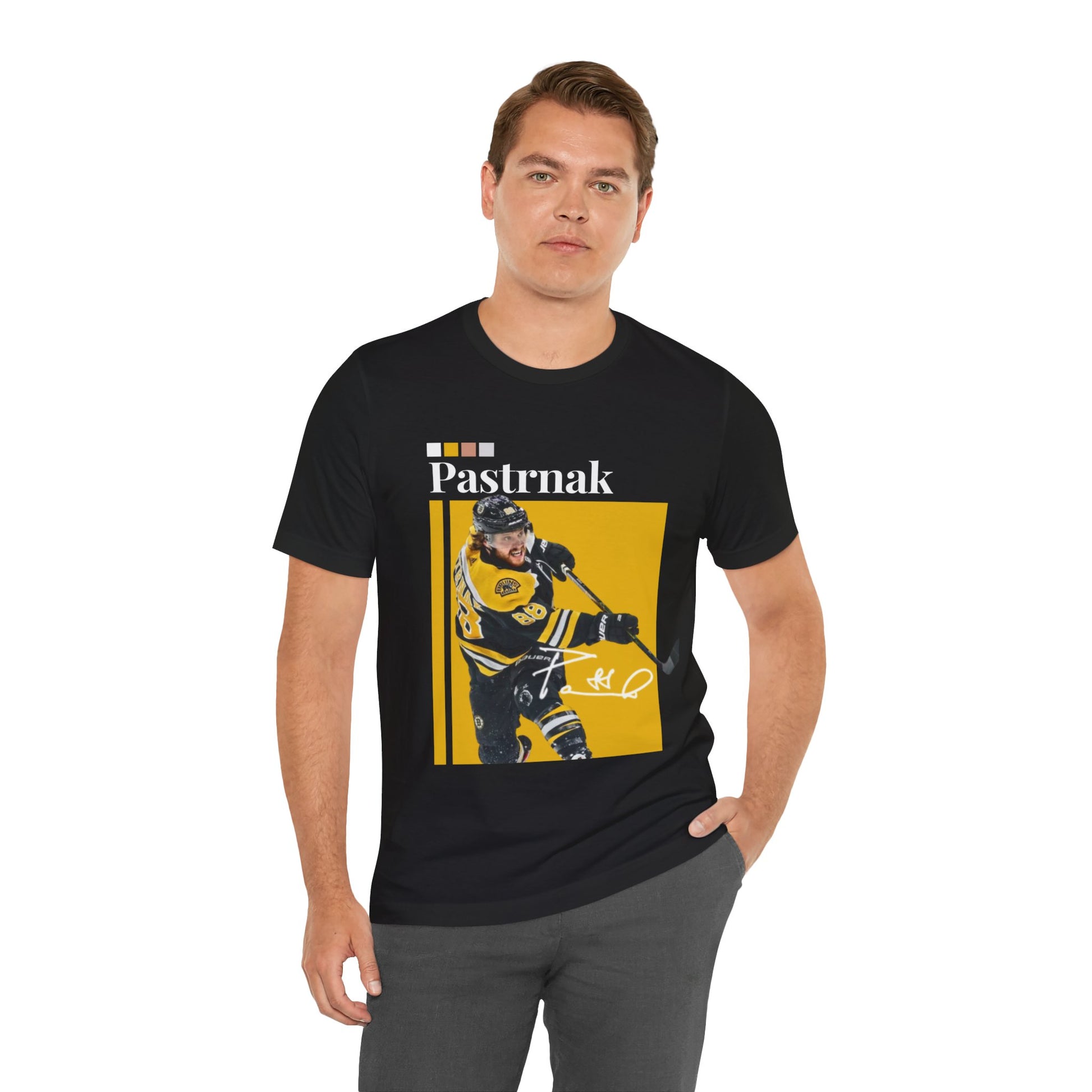 NHL All-Star David Pastrnak Graphic Streetwear Tee mens black tshirt