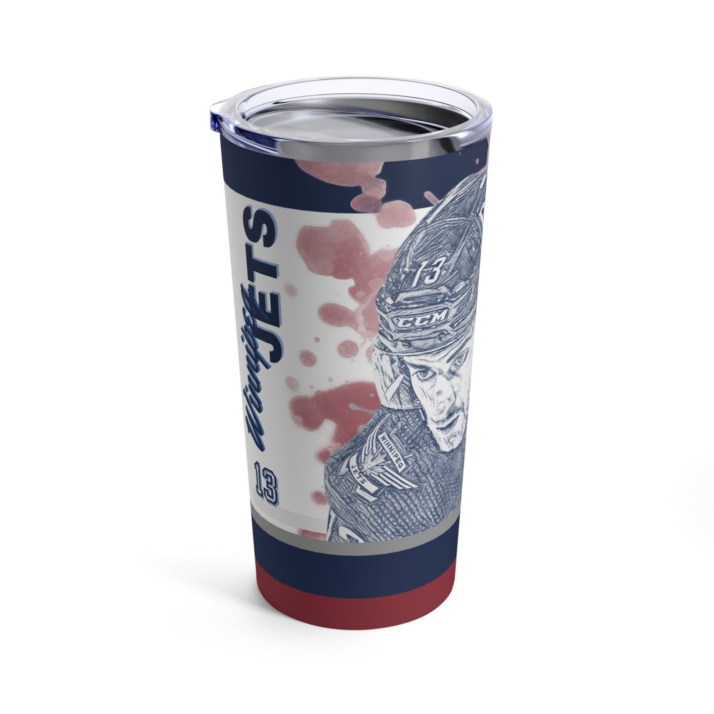 WINNIPEG JETS 13 GABRIEL VILARDI Tumbler 20oz left