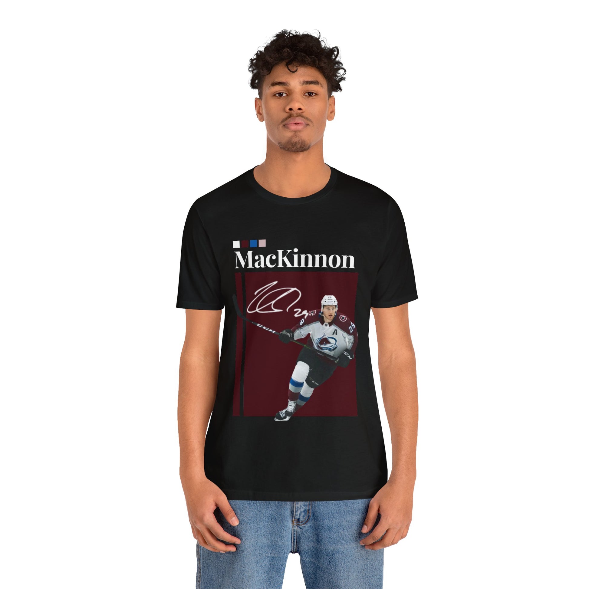 NHL All-Star Nathan MacKinnon Graphic Streetwear Tee mens black t-shirt