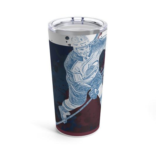 COLORADO AVALANCHE 8 CALE MAKAR Tumbler 20oz front