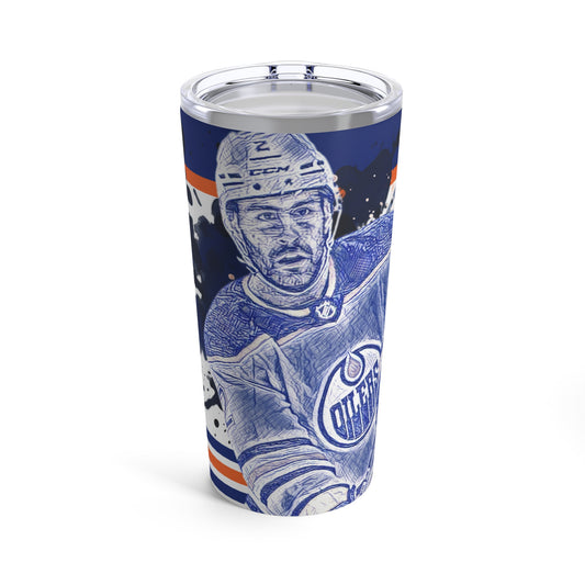 Edmonton Oilers 2 EVAN BOUCHARD Tumbler 20oz front