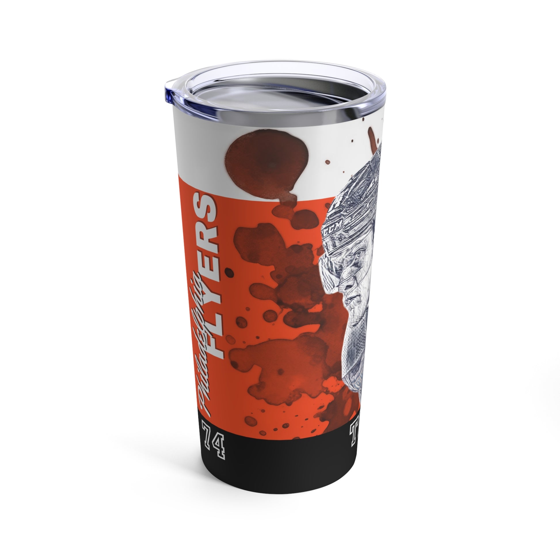 PHILADELPHIA FLYERS 74 OWEN TIPPETT Tumbler 20oz back