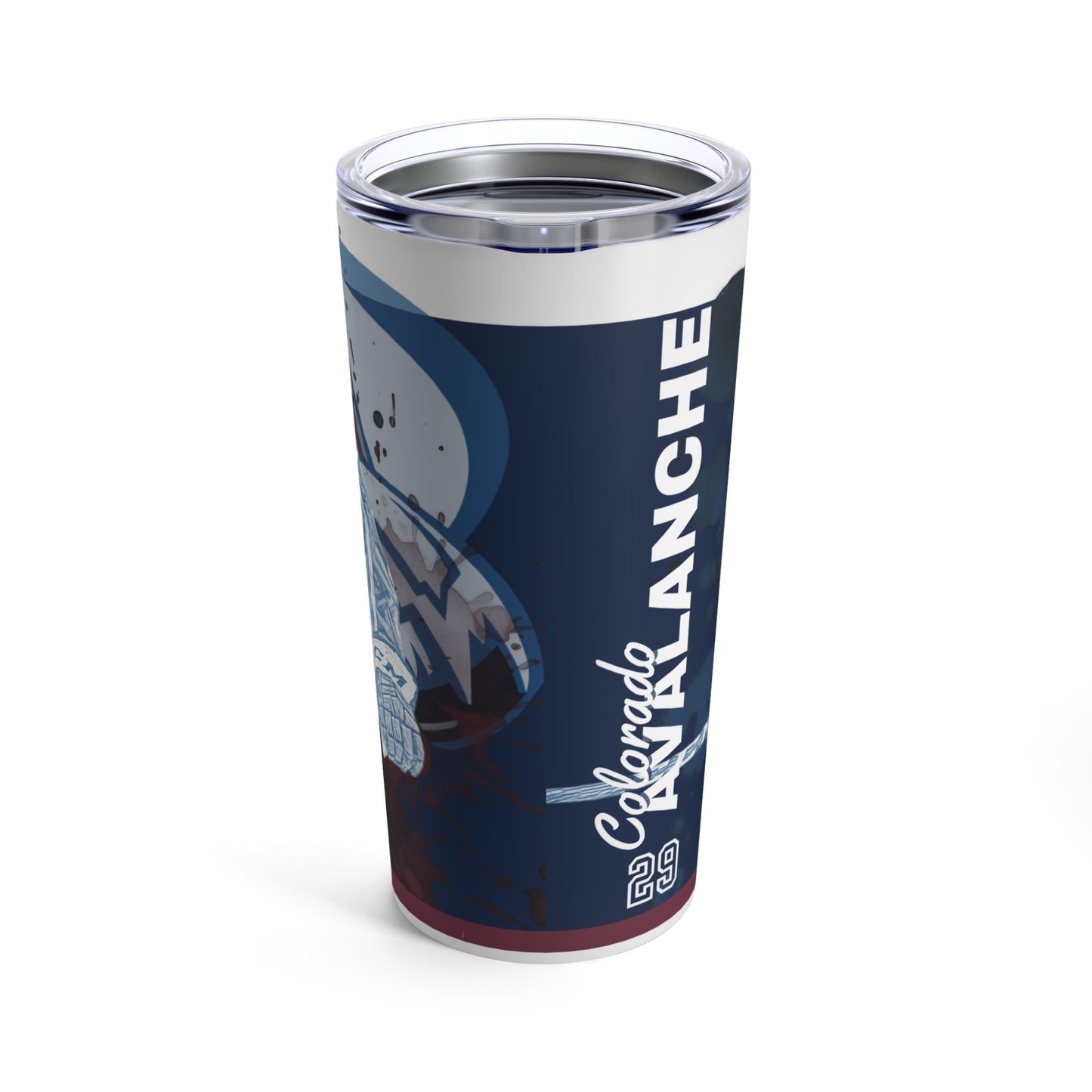 COLORADO AVALANCHE 29 NATHAN MACKINNON Tumbler 20oz back