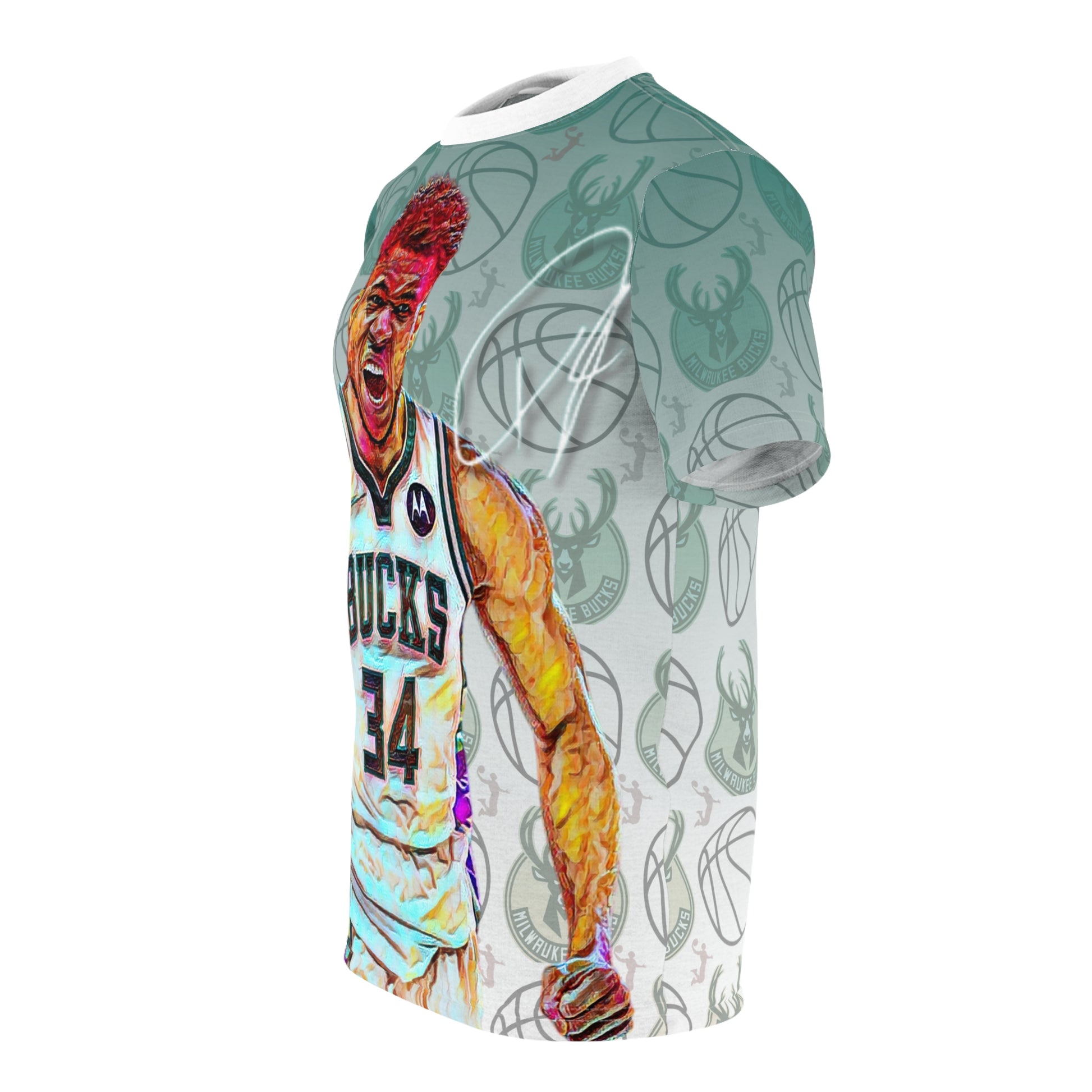 NBA All-Star Giannis Antetokounmpo AOP Graphic Streetwear Tee left