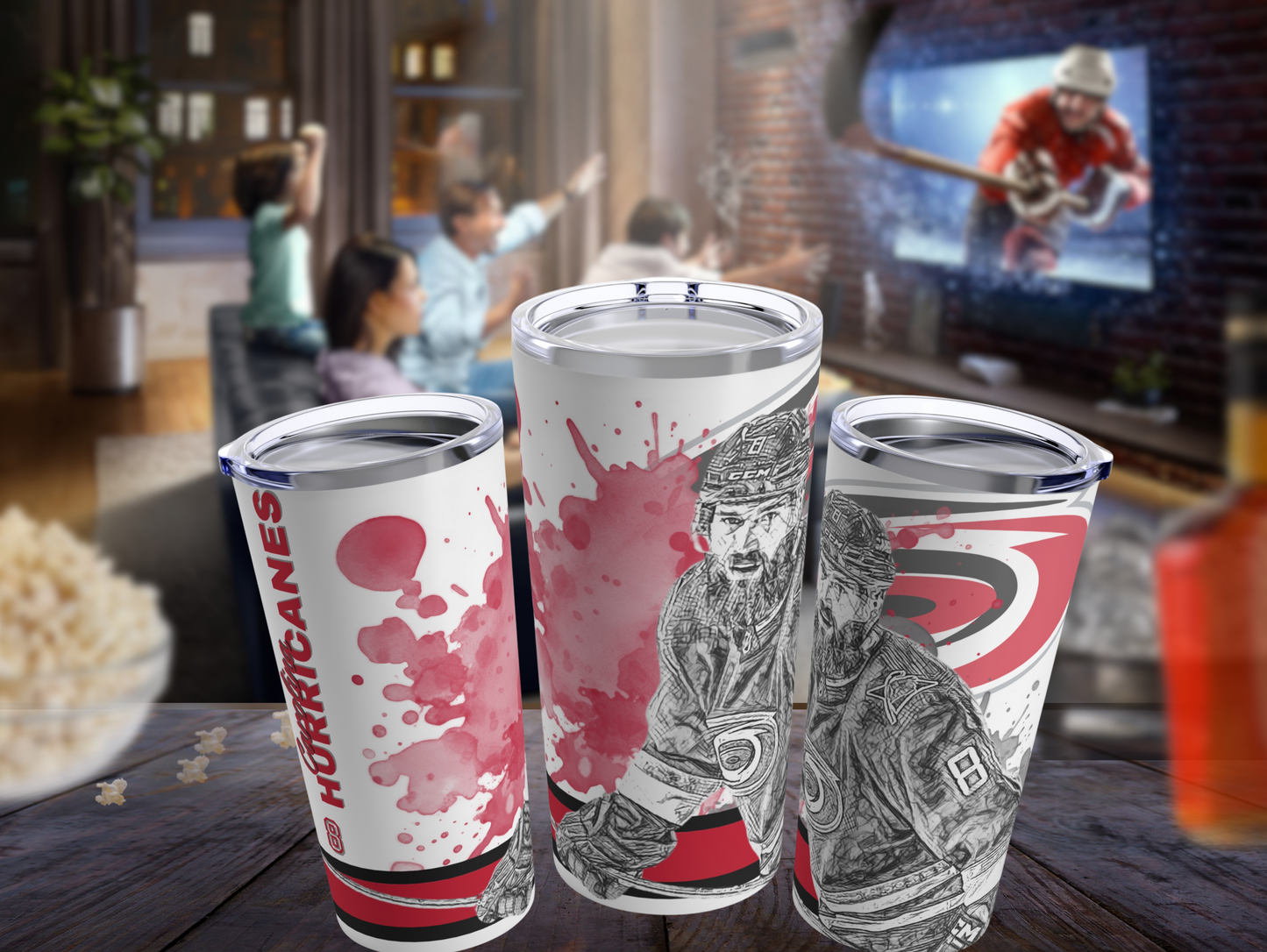 CAROLINA HURRICANES 8 BRENT BURNS Tumbler 20oz mockup