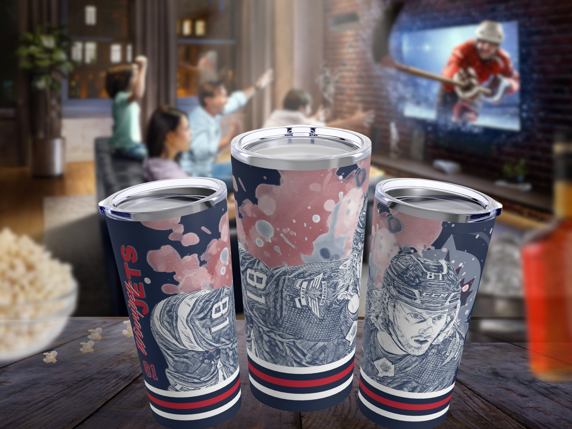 WINNIPEG JETS 81 KYLE CONNOR Tumbler 20oz mockup