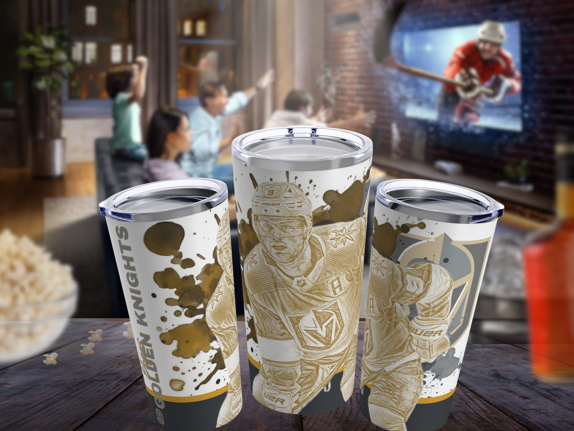 VEGAS GOLDEN KNIGHTS 9 JACK EICHEL Tumbler 20oz mockup