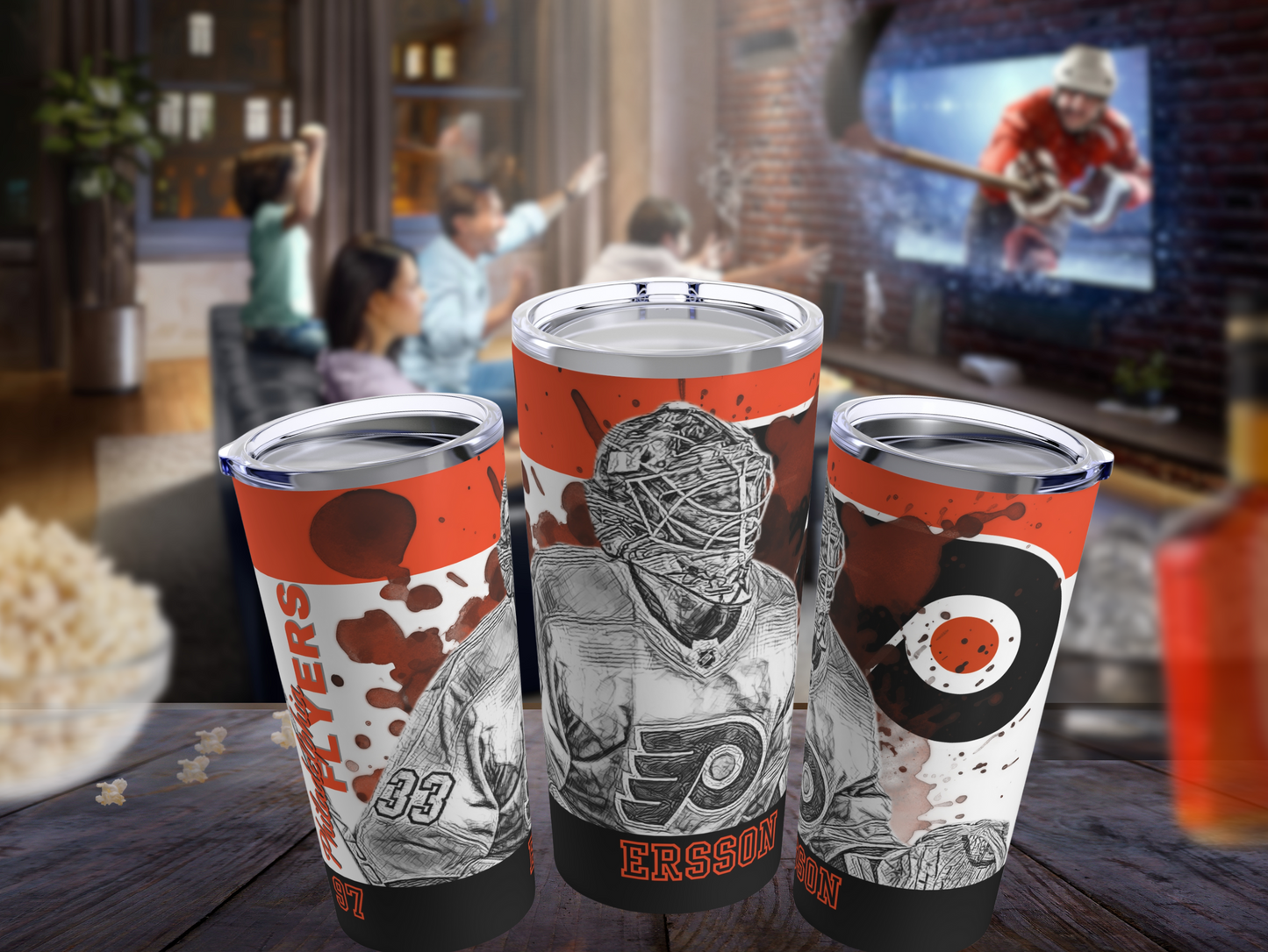 PHILADELPHIA FLYERS 33 SAMUEL ERSSON Tumbler 20oz mockup