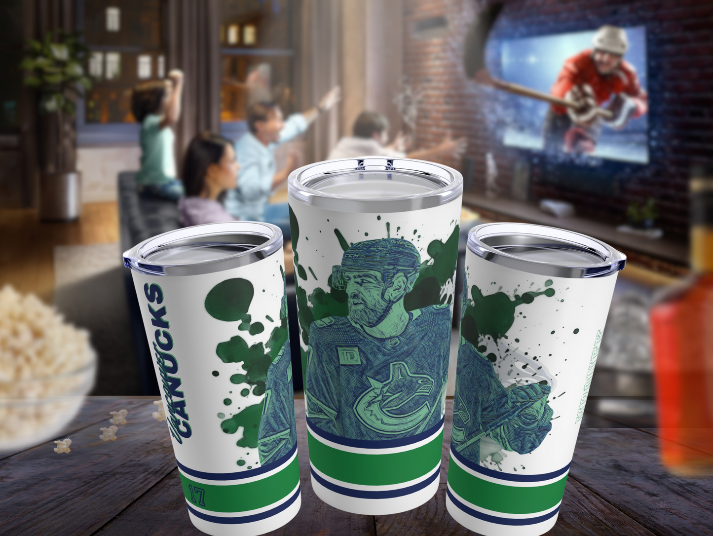 VANCOUVER CANUCKS 17 FILIP HRONEK Tumbler 20oz mockup