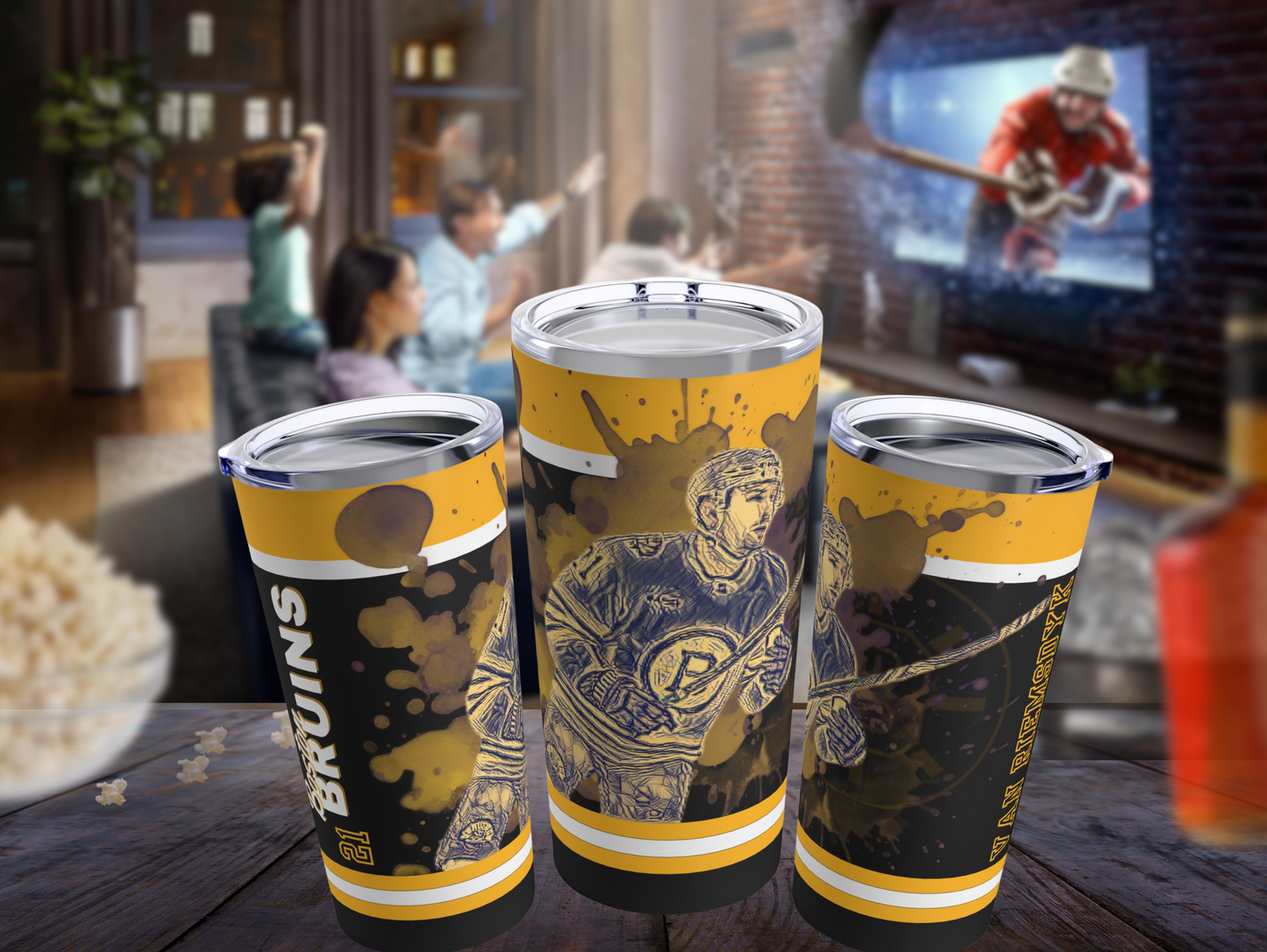 Boston Bruins 21 JAMES VAN RIEMSDYK Tumbler 20oz mockup