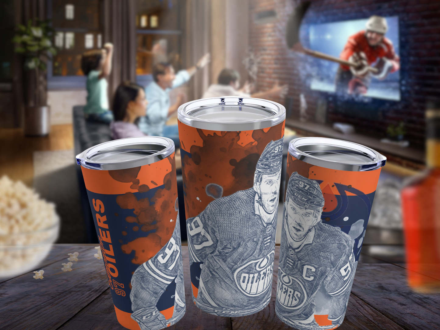 Edmonton Oilers 97 CONNOR MCDAVID Tumbler 20oz mockup