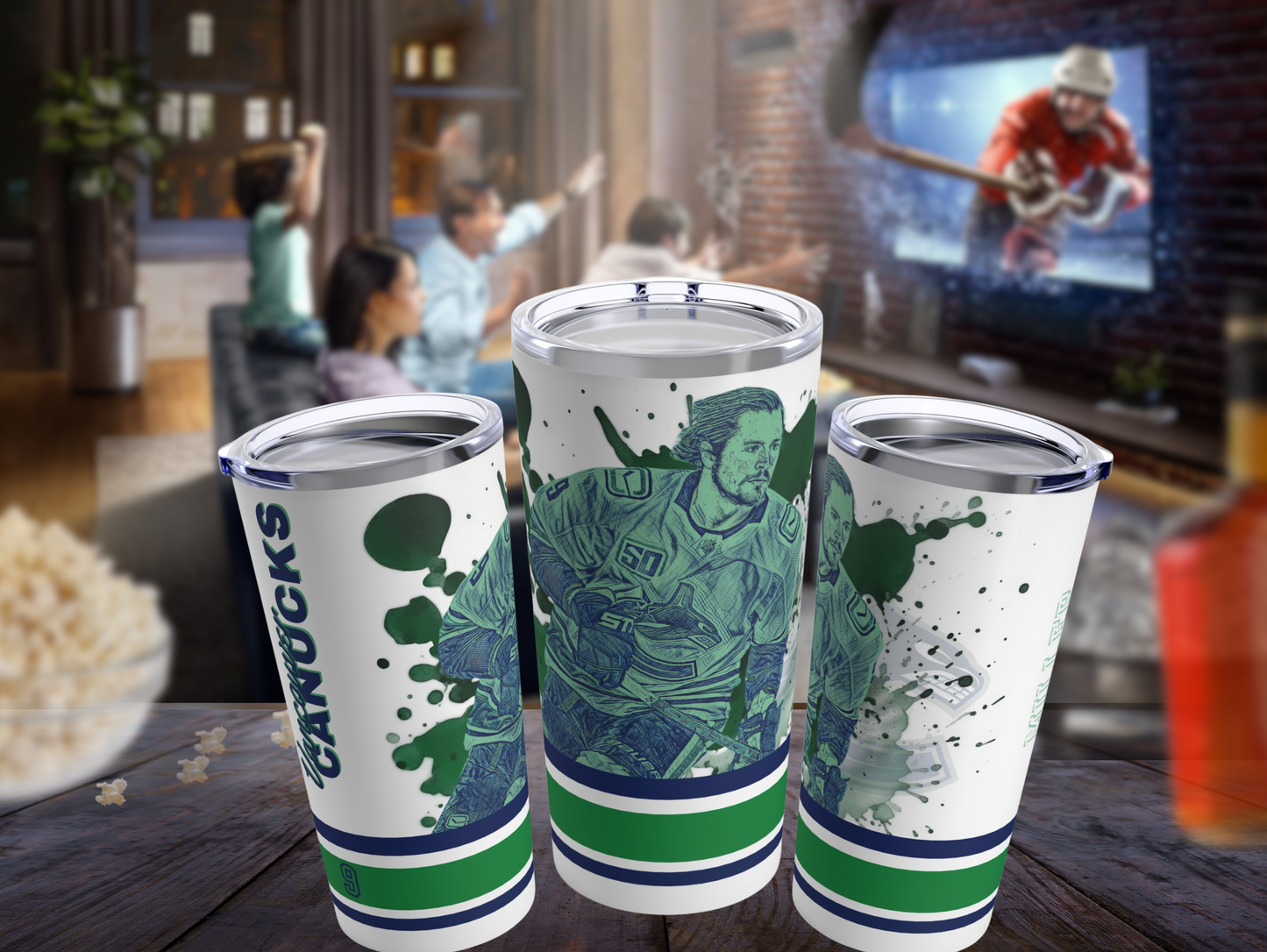 VANCOUVER CANUCKS 9 J. T. MILLER Tumbler 20oz Tumbler 20oz mockup