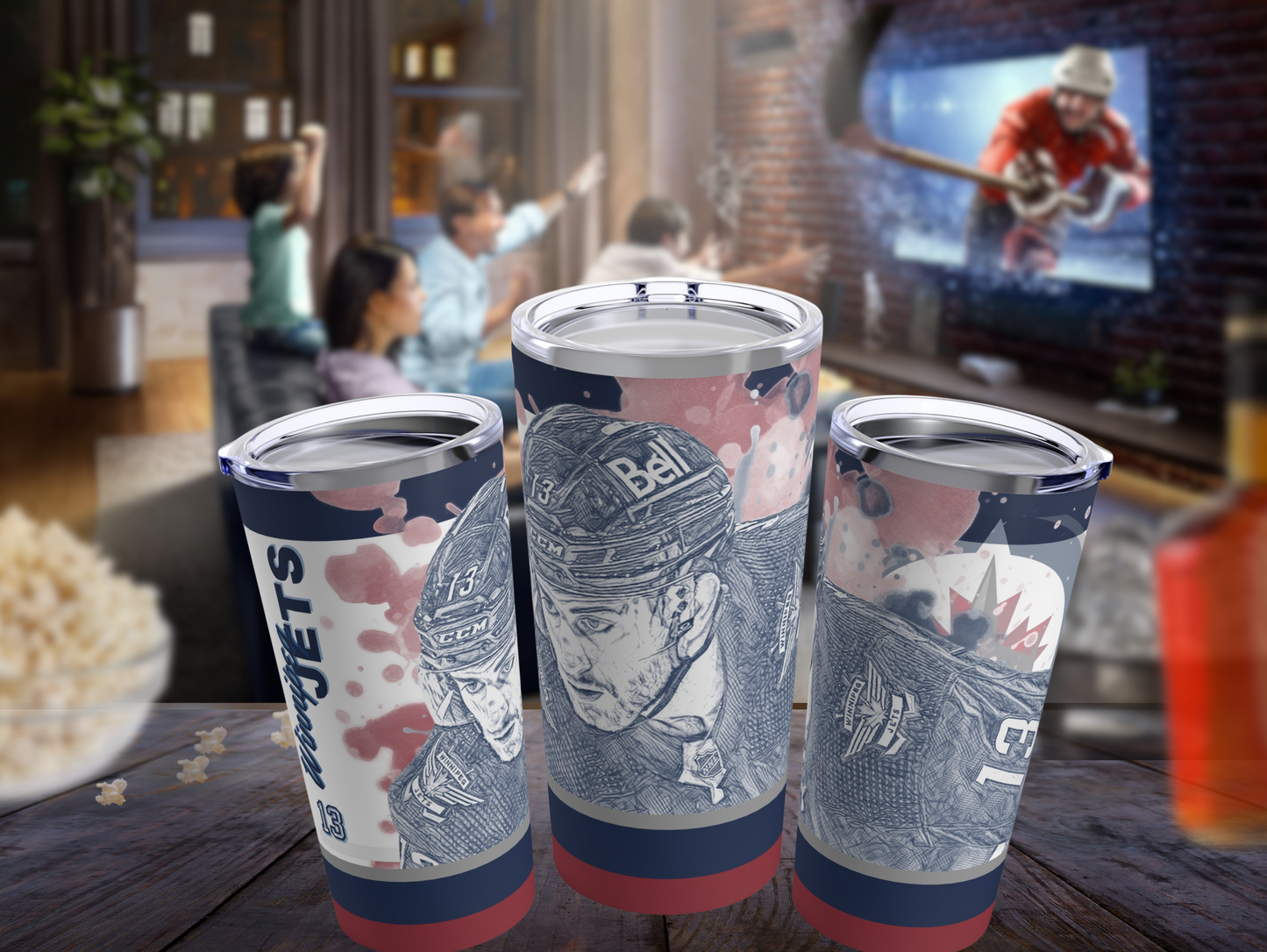 WINNIPEG JETS 13 GABRIEL VILARDI Tumbler 20oz mockup