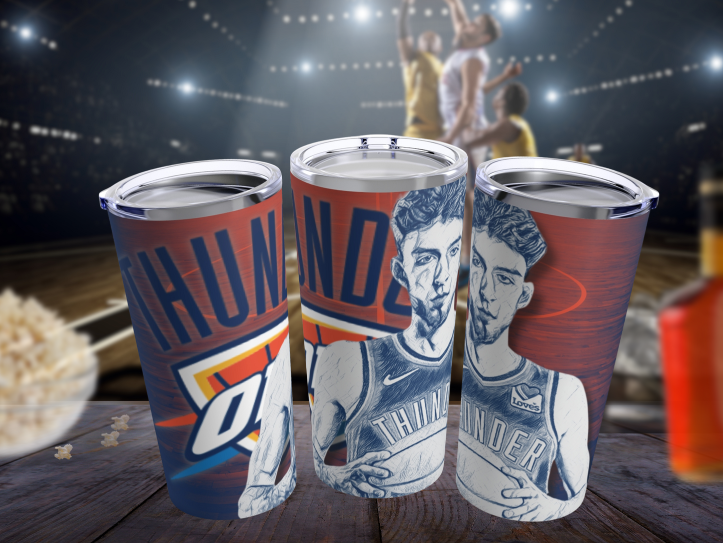 OKC Thunder 7 Chet Holmgren Tumbler 20oz mockup