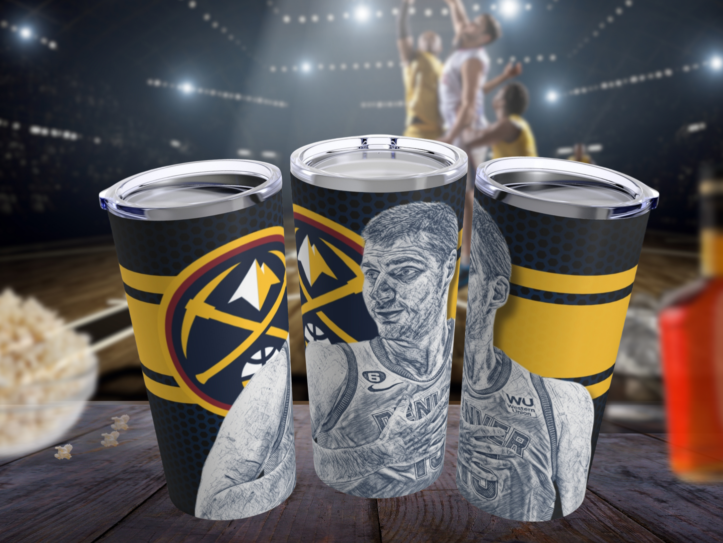 Denver Nuggets 15 Nikola Jokic Tumbler 20oz mockup