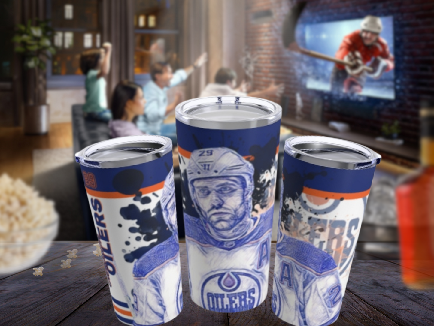 Edmonton Oilers 29 LEON DRAISAITL in white Tumbler 20oz