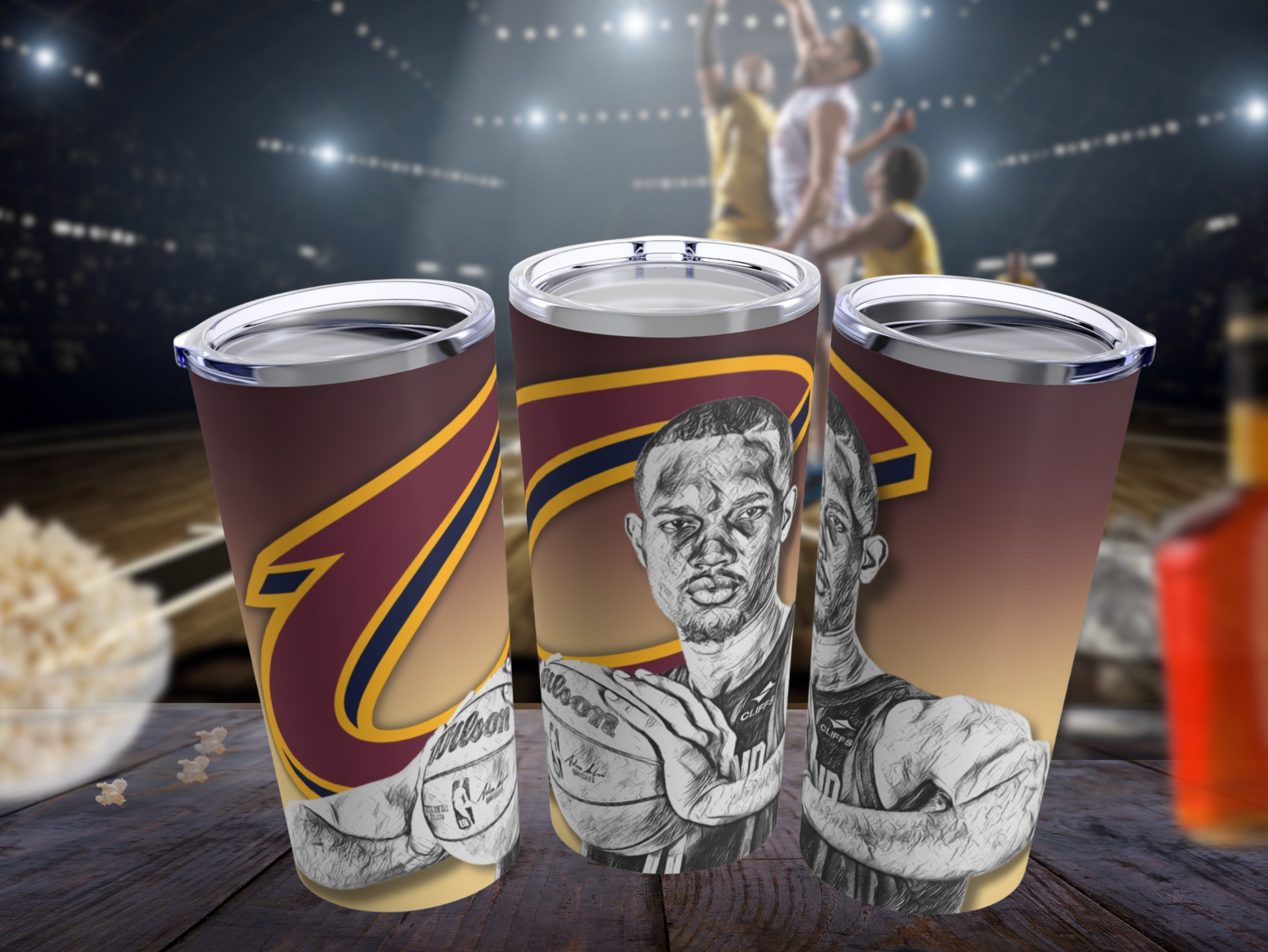 Cleveland Cavaliers 4 Evan Mobley Tumbler 20oz mockup