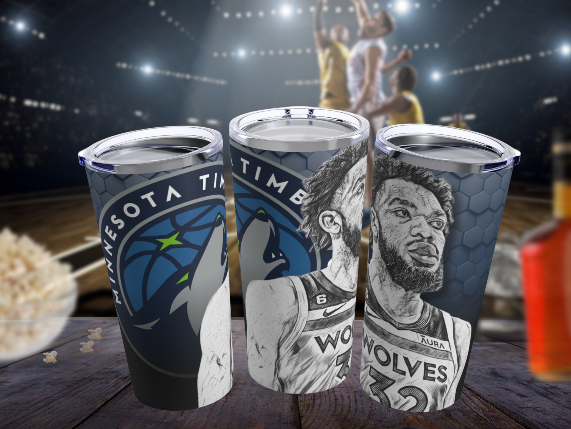 Minnesota Timberwolves 32 Karl-Anthony Towns Tumbler 20oz mockup