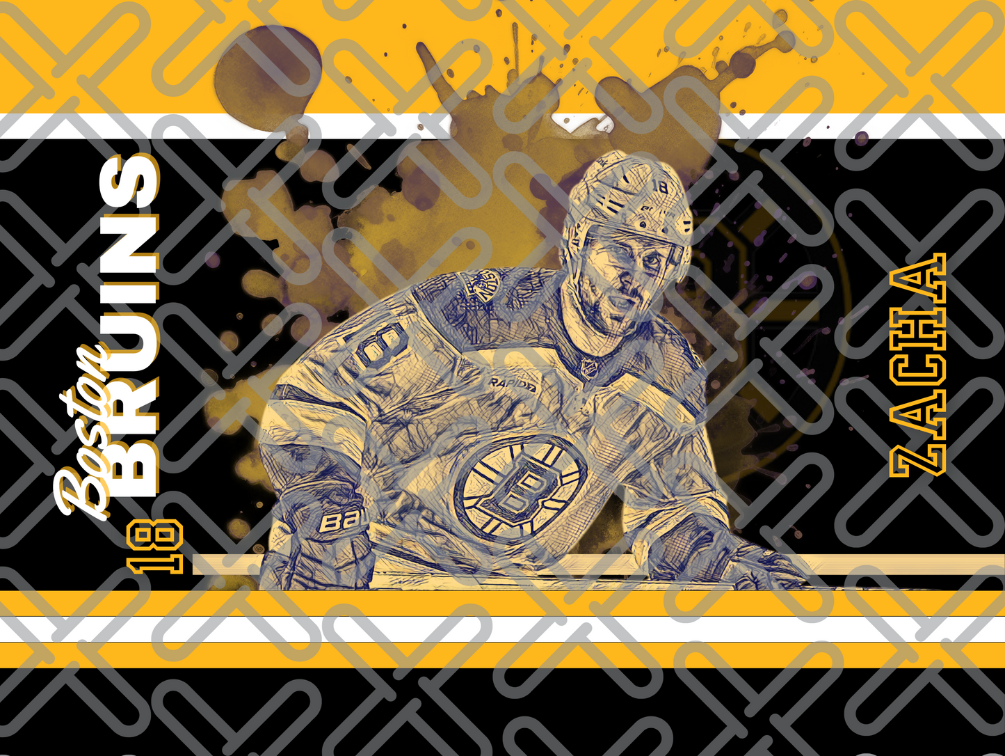 BOSTON BRUINS 18 PAVEL ZACHA Tumbler 20oz watermark