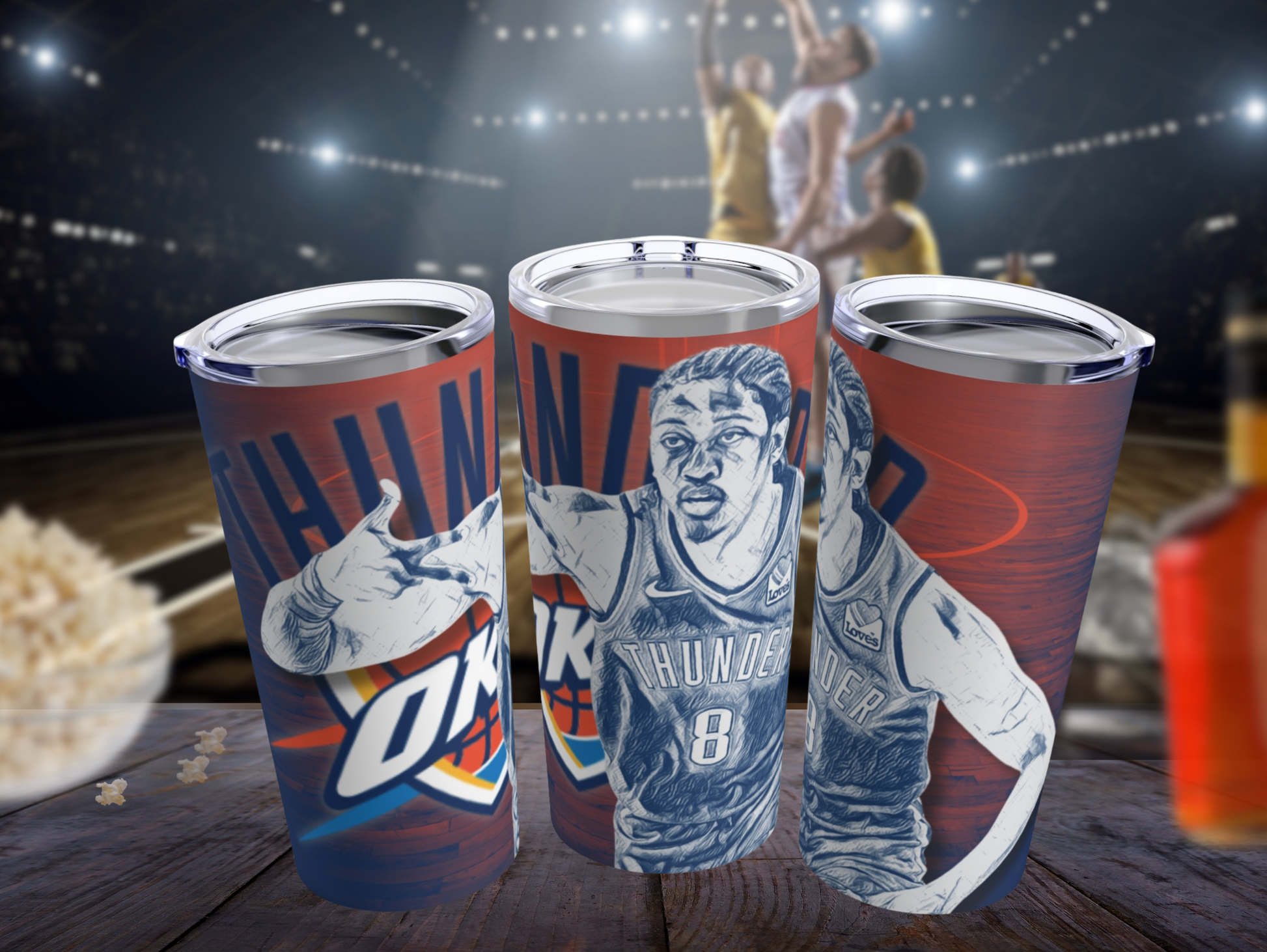 OKC Thunder 8 Jalen Williams Tumbler 20oz mockup